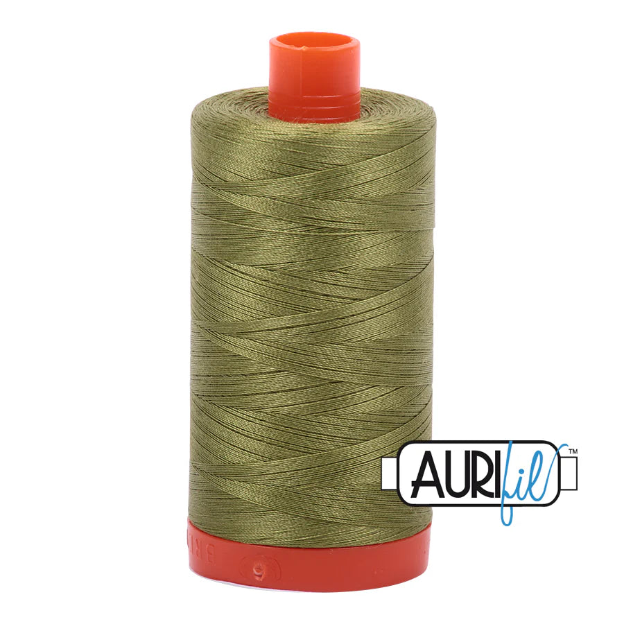 Large Spool 50wt: 5016 Olive Green. 1422 yds.
100% Long Staple Mercerized Egyptian Cotton. For Machine Embroidery, Quilting and Serging.