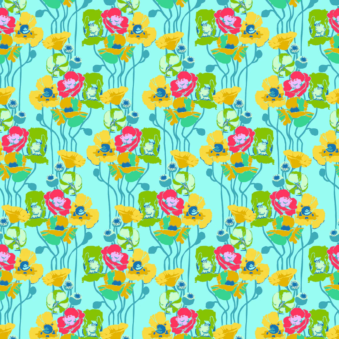 Manufacturer: Anna Maria Textiles for Northcott Fabrics
Designer: Anna Maria Parry
Collection: Overdressed
Print Name: Pouring Poppies in Clear
Material: 100% Cotton
Weight: Quilting
SKU: AMT151-40C
Width: 44 inches