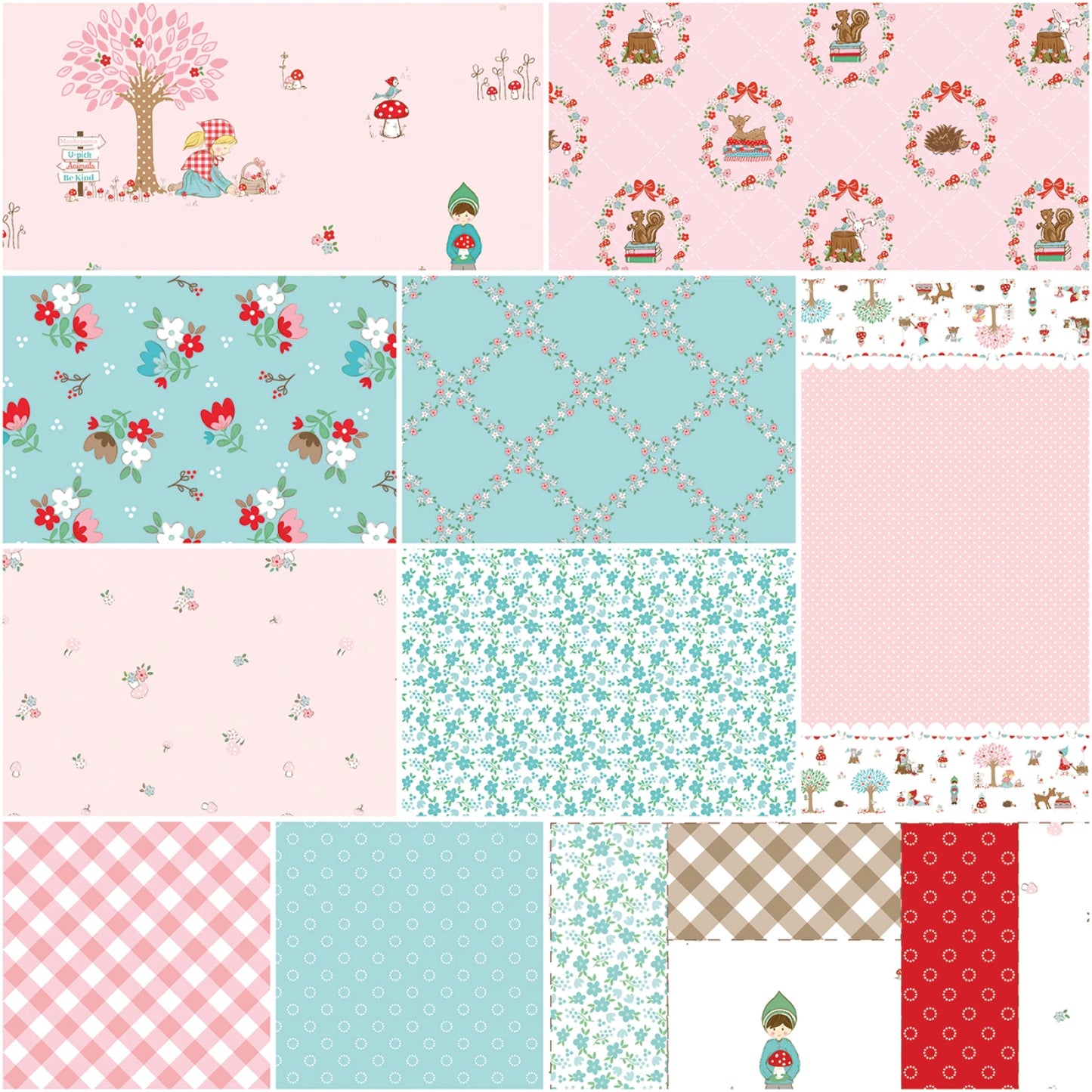 This FULL YARD BUNDLE contains 10 quilting cotton prints from Whimsical Woodland in the Pink colorway by Tasha Noel for Riley Blake Designs.
Manufacturer: Riley Blake Designs
Designer: Tasha Noel
Collection: Whimsical Woodland
Weight: Quilting