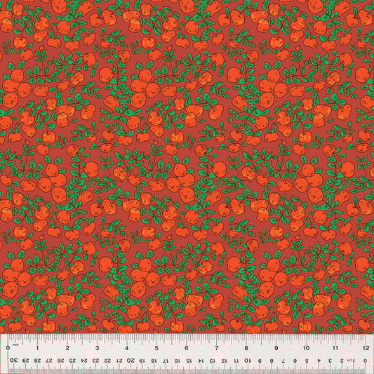 Manufacturer: Windham Fabrics Designer: Heather Ross Collection: Forestburgh Print Name: Apples in Warm Red Material: 100% Cotton  Weight: Quilting  SKU: 53849-16 Width: 44 inches