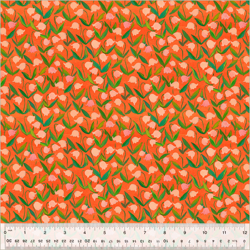 Manufacturer: Windham Fabrics Designer: Heather Ross Collection: By Hand Print Name: Flowerbed in Coral Material: 100% Cotton  Weight: Quilting  SKU: 54257D-12 Width: 44 inches