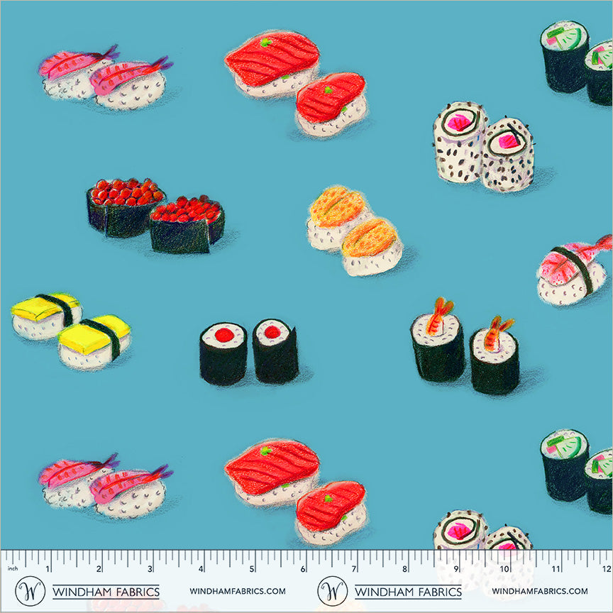 Manufacturer: Windham Fabrics
Designer: Heather Ross
Collection: Market
Print Name: Sushi in Blue COTTON LAWN
Material: 100% Cotton Lawn
Weight: Quilting
SKU: 55797L-1
Width: 44 inches