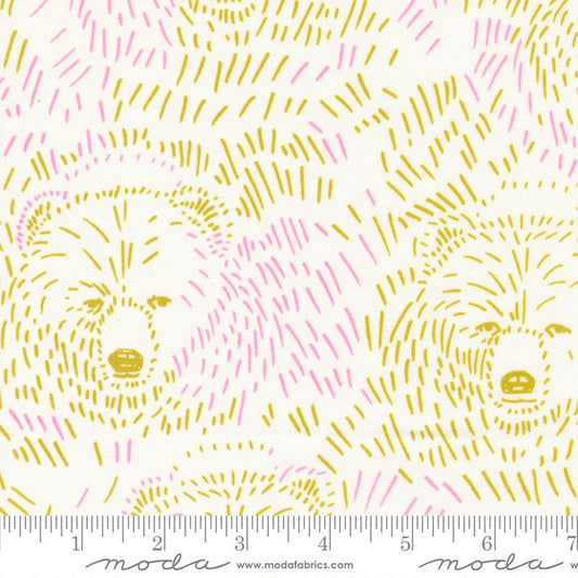 Manufacturer: Moda Fabrics Designer: Aneela Hoey Collection: Marigold Print Name: Bears in Daisy Material: 100% Cotton Weight: Quilting  SKU: 24600-11 Width: 44 inches