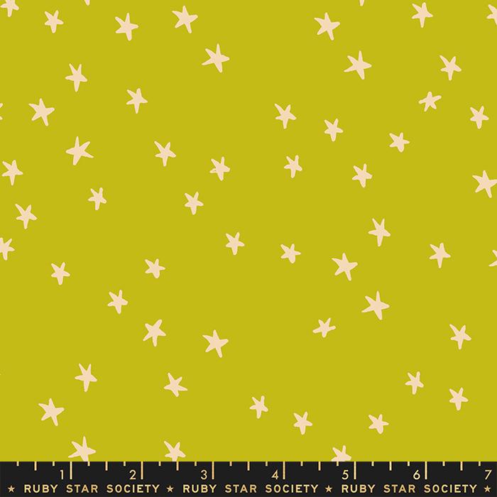 Manufacturer: Ruby Star Society Designer: Alexia Abegg Collection: Starry Print Name: Pistachio Material: 100% Cotton  Weight: Quilting  SKU: RS4109-37 Width: 44 inches