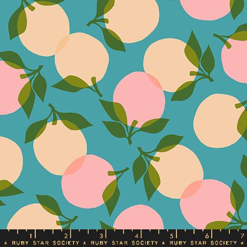 Manufacturer: Ruby Star Society Designer: Melody Miller Collection: Juicy Print Name: Tumbling in Turquoise Material: 100% Cotton Weight: Quilting SKU: RS0088-15 Width: 44 inches