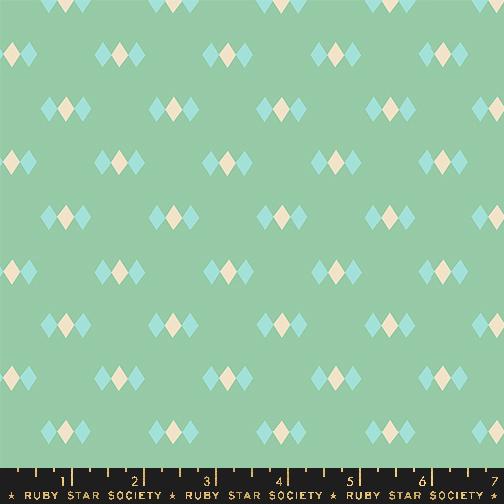 Manufacturer: Ruby Star Society Designer: Melody Miller Collection: Juicy Print Name: Diamonds in Moss Material: 100% Cotton Weight: Quilting SKU: RS0093-14 Width: 44 inches
