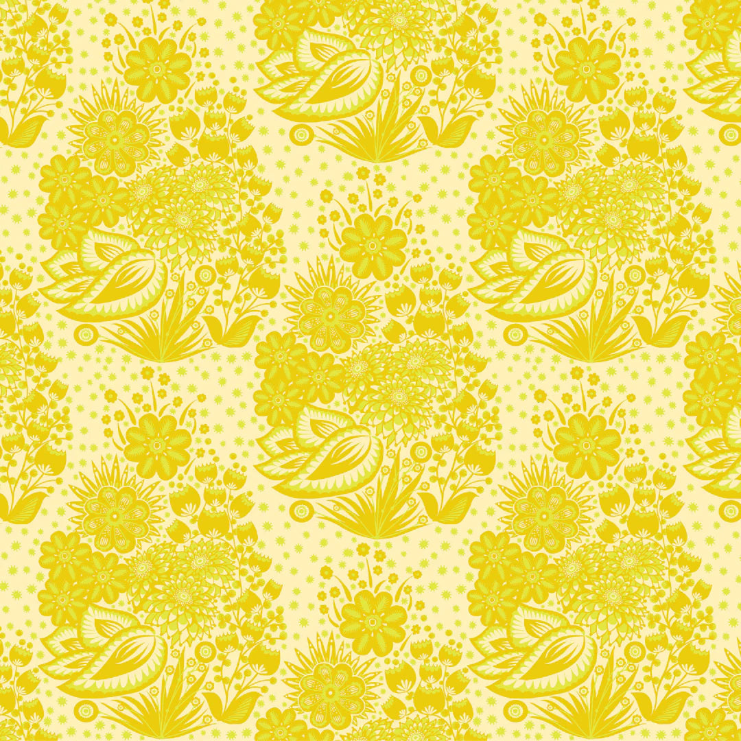 Manufacturer: Anna Maria Textiles for Northcott Fabrics
Designer: Anna Maria Parry
Collection: Overdressed
Print Name: Totem in Yellow
Material: 100% Cotton
Weight: Quilting
SKU: AMT152-52V
Width: 44 inches
