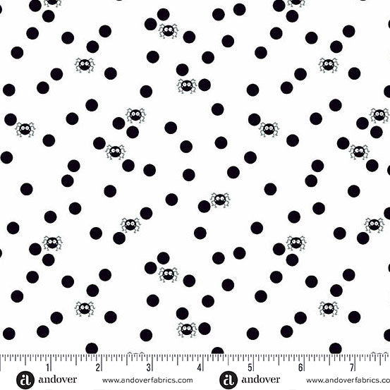Manufacturer: Andover Fabrics
Designer: KP Creates
Collection: Ghostly Garden
Print Name: Spin and Spot in White
Material: 100% Cotton
Weight: Quilting
SKU: A-10200-L
Width: 44 inches