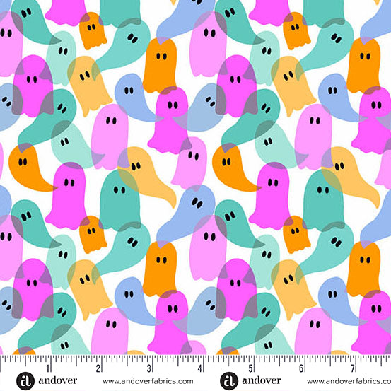 Manufacturer: Andover Fabrics
Designer: KP Creates
Collection: Ghostly Garden
Print Name: Ghost Party in Multi
Material: 100% Cotton
Weight: Quilting
SKU: A-10202-E
Width: 44 inches