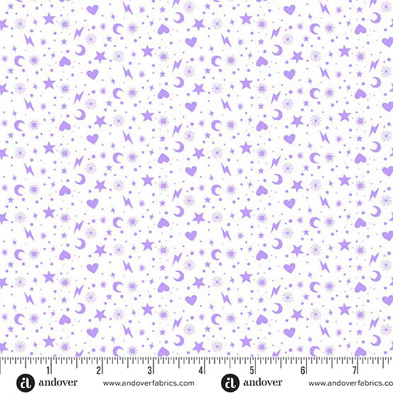 Manufacturer: Andover Fabrics
Designer: Libs Elliott
Collection: Perfect Day
Print Name: Charm Toss in Purple
Material: 100% Cotton
Weight: Quilting
SKU: A-10223-L
Width: 44 inches