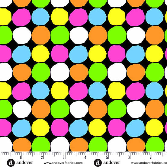 Manufacturer: Andover Fabrics
Designer: Libs Elliott
Collection: PRISMATIC
Print Name: Wonky Dots in Burst
Material: 100% Cotton
Weight: Quilting
SKU: A-10436-K
Width: 44 inches