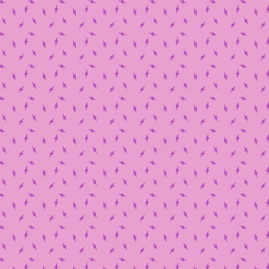 Manufacturer: Andover Fabrics Designer: Libs Elliott Collection: Atomic Print Name: Lightning Bolt in Orchid Material: 100% Cotton Weight: Quilting  SKU: A-749-LP Width: 44 inches