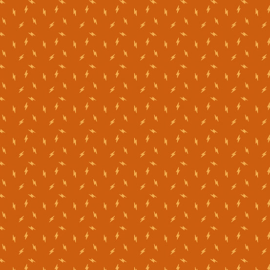 Manufacturer: Andover Fabrics Designer: Libs Elliott Collection: Atomic Print Name: Lightning Bolt in Rusty Material: 100% Cotton Weight: Quilting  SKU: A-749-O Width: 44 inches