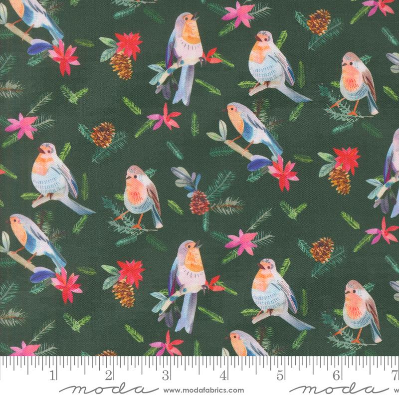 Manufacturer: Moda Fabrics
Designer: Amarilys Henderson
Collection: Love and Cheer
Print Name: Robins With Pinecones in Evergreen
Material: 100% Cotton
Weight: Quilting
SKU: 21835-16
Width: 44 inches