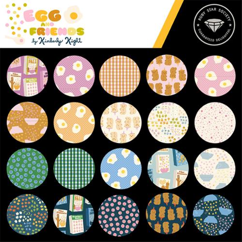 This Factory Cut FAT QUARTER BUNDLE contains 26 Fat Quarters from Egg and Friends by Kimberly Kight for Ruby Star Society.
Manufacturer: Ruby Star Society
Designer: Kimberly Kight
Collection: Egg and Friends
Material: 100% Cotton
Weight: Quilting