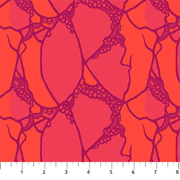 Manufacturer: Figo Fabrics Designer: Heather Bailey Collection: Wild Abandon Print Name: Entangled in Flame Material: 100% Cotton Weight: Quilting SKU: 90895-26 Width: 44 inches