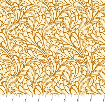 Manufacturer: Figo Fabrics Designer: Heather Bailey Collection: Wild Abandon Print Name: Passing Fancy in Gold Material: 100% Cotton Weight: Quilting SKU: 90896-11 Width: 44 inches