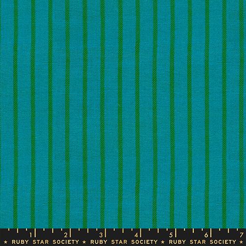 Manufacturer: Ruby Star Society
Designer: Alexia Abegg
Collection: Warp and Weft Mystic Fable
Print Name: Apron Stripe in Turquoise
Material: 100% Cotton Woven
Weight: Quilting
SKU: RS4123-16
Width: 44 inches
