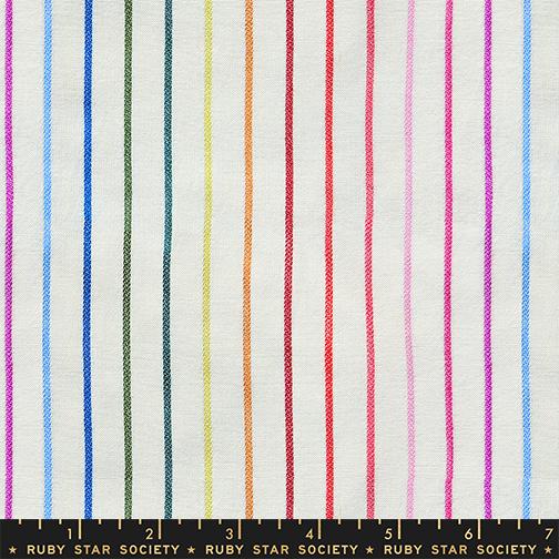 Manufacturer: Ruby Star Society
Designer: Alexia Abegg
Collection: Warp and Weft Mystic Fable
Print Name: Rainbow Stripe in Natural
Material: 100% Cotton Woven
Weight: Quilting
SKU: RS4161-11
Width: 44 inches