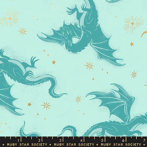 Manufacturer: Ruby Star Society
Designer: Sarah Watts
Collection: Fireglow
Print Name: Etched Dragons in Mint
Material: 100% Cotton
Weight: Quilting
SKU: RS2131-13M
Width: 44 inches