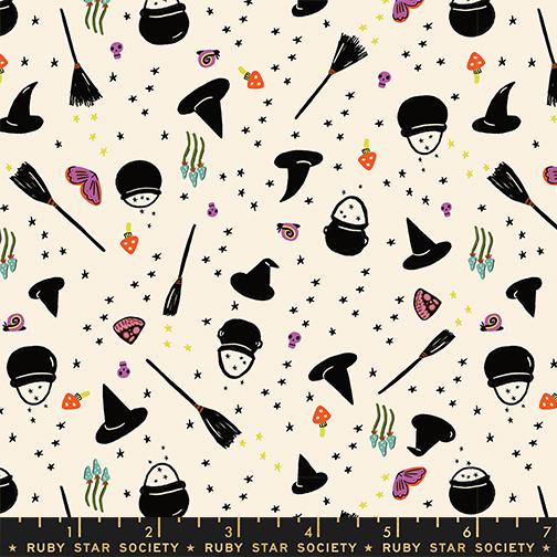 Manufacturer: Moda Fabrics
Designer: Ruby Star Society
Collection: Freaky Familiars
Print Name: Witchy Woman in Natural
Material: 100% Cotton
Weight: Quilting
SKU: RS5195-11
Width: 44 inches