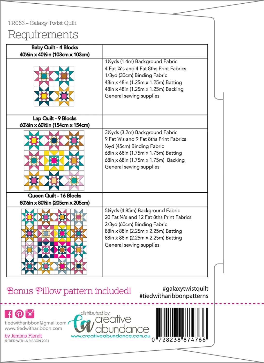 Tied with a Ribbon - Galaxy Twist Quilt PATTERN