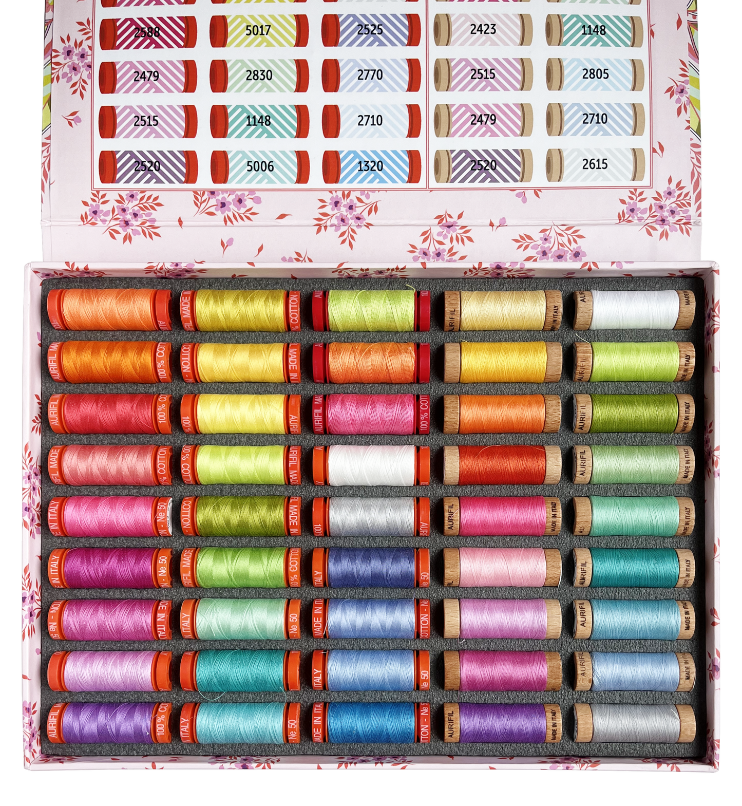 Aurifil - Tula Pink - Full Moon Forest II Small collection Thread Box (50wt, 12wt and 80wt)