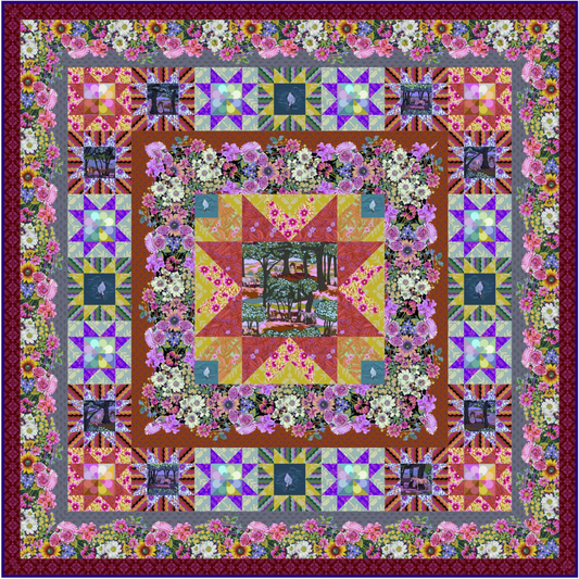 This Good Gracious quilt features the Good Gracious Collection by Anna Maria Horner for FreeSpirit Fabrics. Included is yardage for the quilt top and binding to make the Quilt.    Kit also includes Pattern.  Finished Size: 72″ x 72" Total Yardage Quilt Top: 14 yards Technique: Pieced