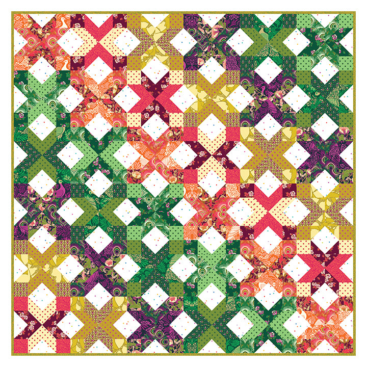 Figo Fabrics - Heather Bailey - Wild Abandon - Ironwood Point QUILT KIT