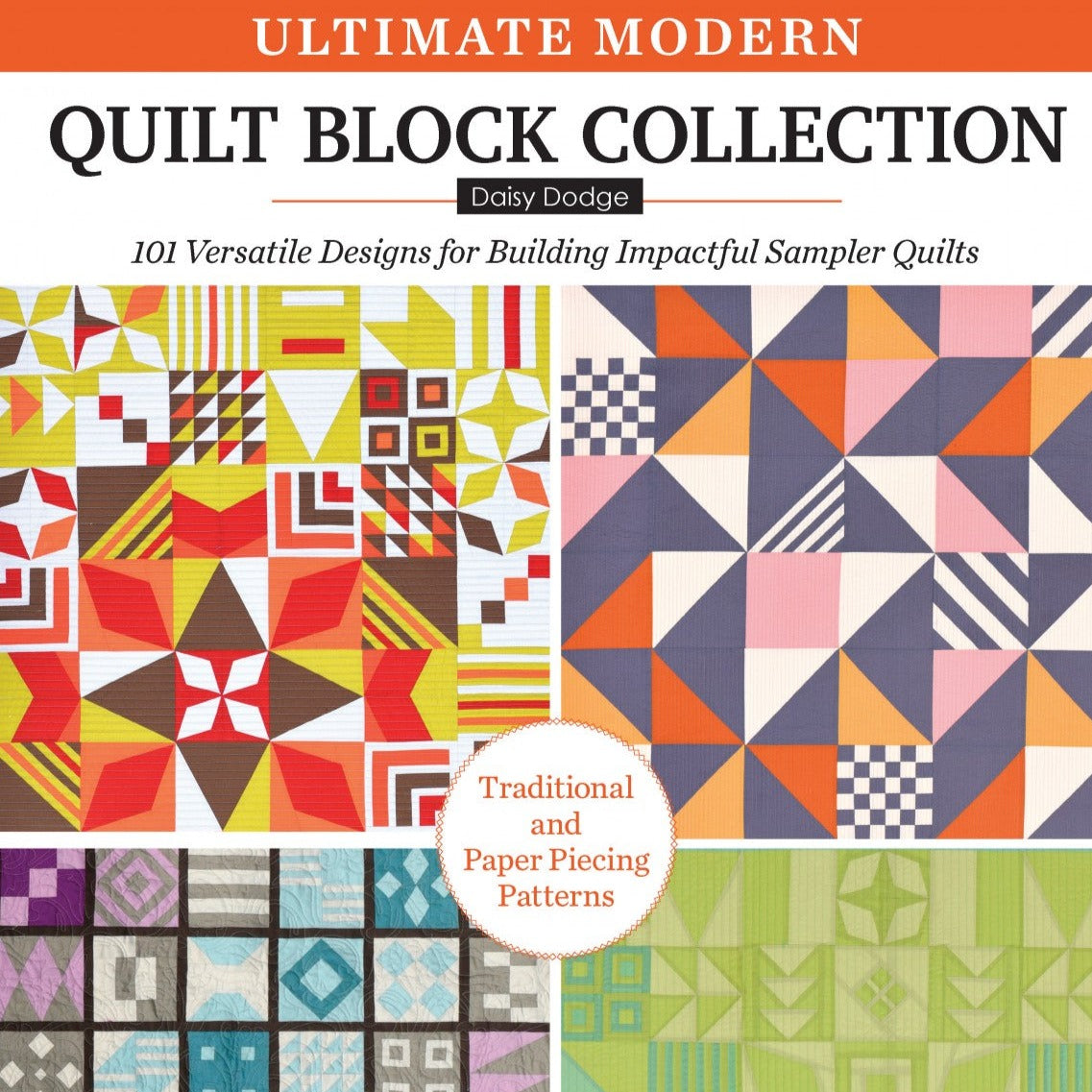 Ultimate Modern Quilt Block Collection features more than 100 quilt blocks inspired by an iconic German artform, Bauhaus, that has influenced the world of design for decades. Create a collection of eye-catching and modern quilt blocks using either paper piecing techniques or traditional block construction. This inspirational quilting guide is a must-have for anyone looking for a unique and contemporary aesthetic. 8 x 10 / 144 pages