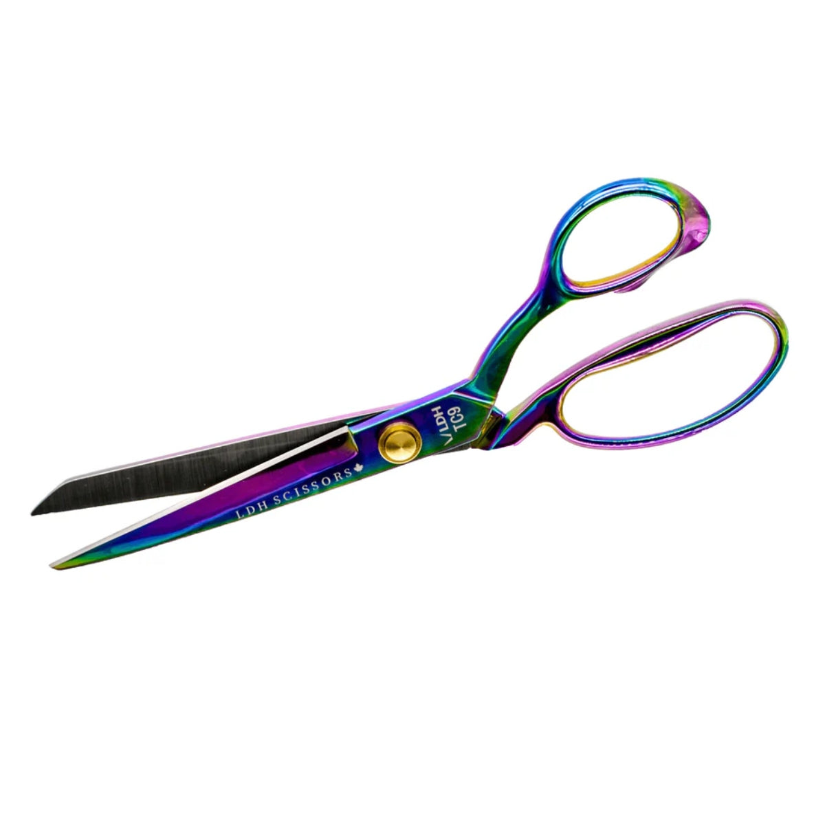 A beautiful addition to your tool collection, the stunning Prism Shears have become an iconic favourite!
The Prism Shears are crafted from industrial stainless steel and are based on the design and engineering of our some of our best-selling scissors.
These scissors go through a process called electroplating, which fuses a metal coating on the scissors and creates the prism colour effect; every pair of scissors has the inside of the blade manually covered so they are not coated.