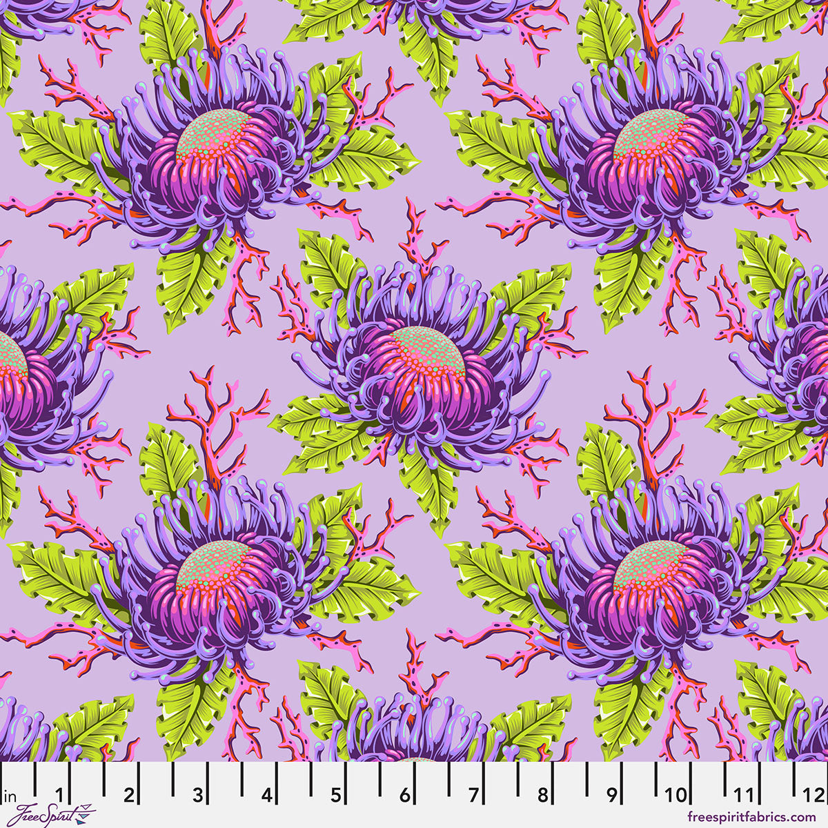 Manufacturer: FreeSpirit Fabrics
Designer: Tula Pink
Collection: Floral Reef
Print Name: Friends & Anemones in Ultraviolet
Material: 100% Cotton
Weight: Quilting
SKU: PWTP265.ULTRAVIOLET
Width: 44 inches