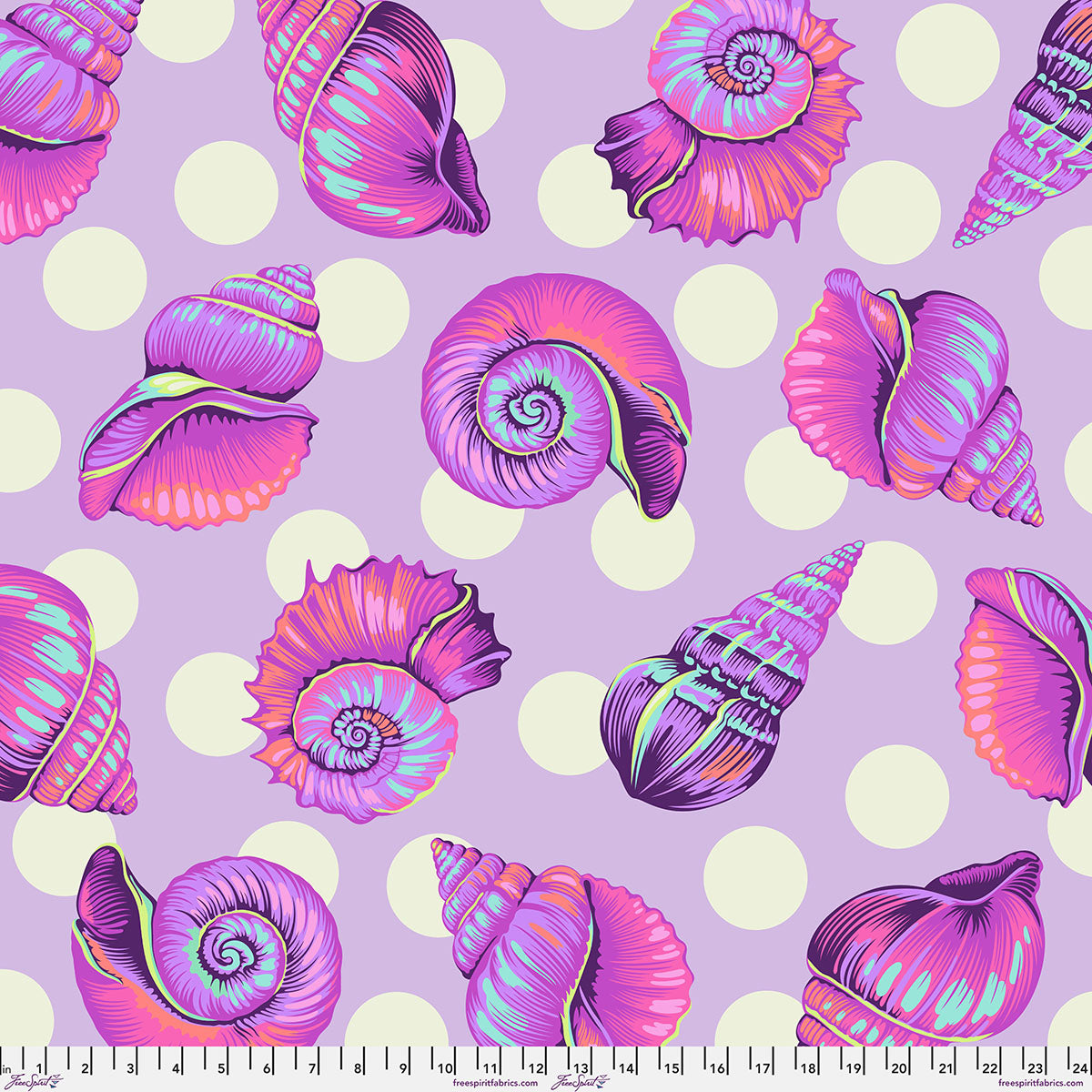 Manufacturer: FreeSpirit Fabrics
Designer: Tula Pink
Collection: Floral Reef
Print Name: Big Shelly in Ultraviolet Wideback
Material: 100% Cotton
Weight: Quilting
SKU: QBTP021.ULTRAVIOLET
Width: 108 inches