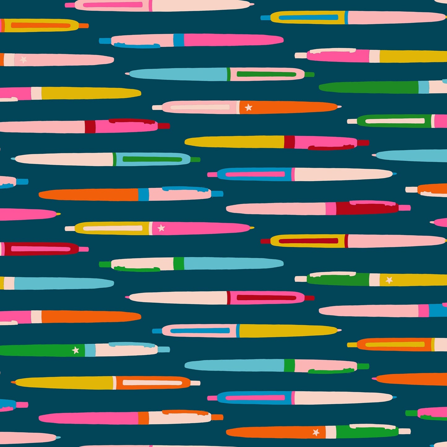 Manufacturer: Ruby Star Society
Designer: Melody Miller
Collection: Trinketry
Print Name: Pens in Galaxy
Material: 100% Cotton
Weight: Quilting
SKU: RS0110-20
Width: 44 inches