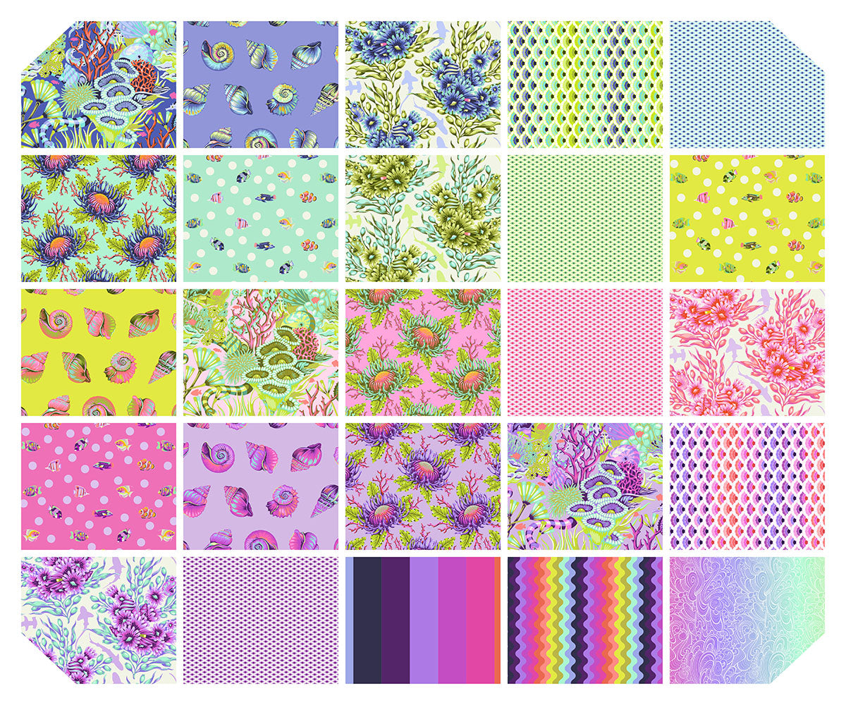 This FULL YARD BUNDLE contains 25 quilting cotton prints from Floral Reef by Tula Pink for Freespirit Fabrics
Manufacturer: FreeSpirit Fabrics
Designer: Tula Pink
Collection: Floral Reef
Material: 100% Cotton
Weight: Quilting