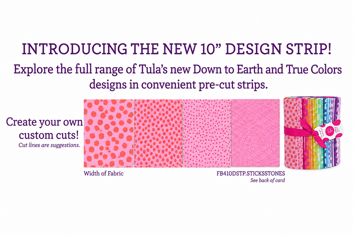 PREORDER || Tula Pink - True Colors Sticks and Stones - 10" Design Strip - MARCH 2027