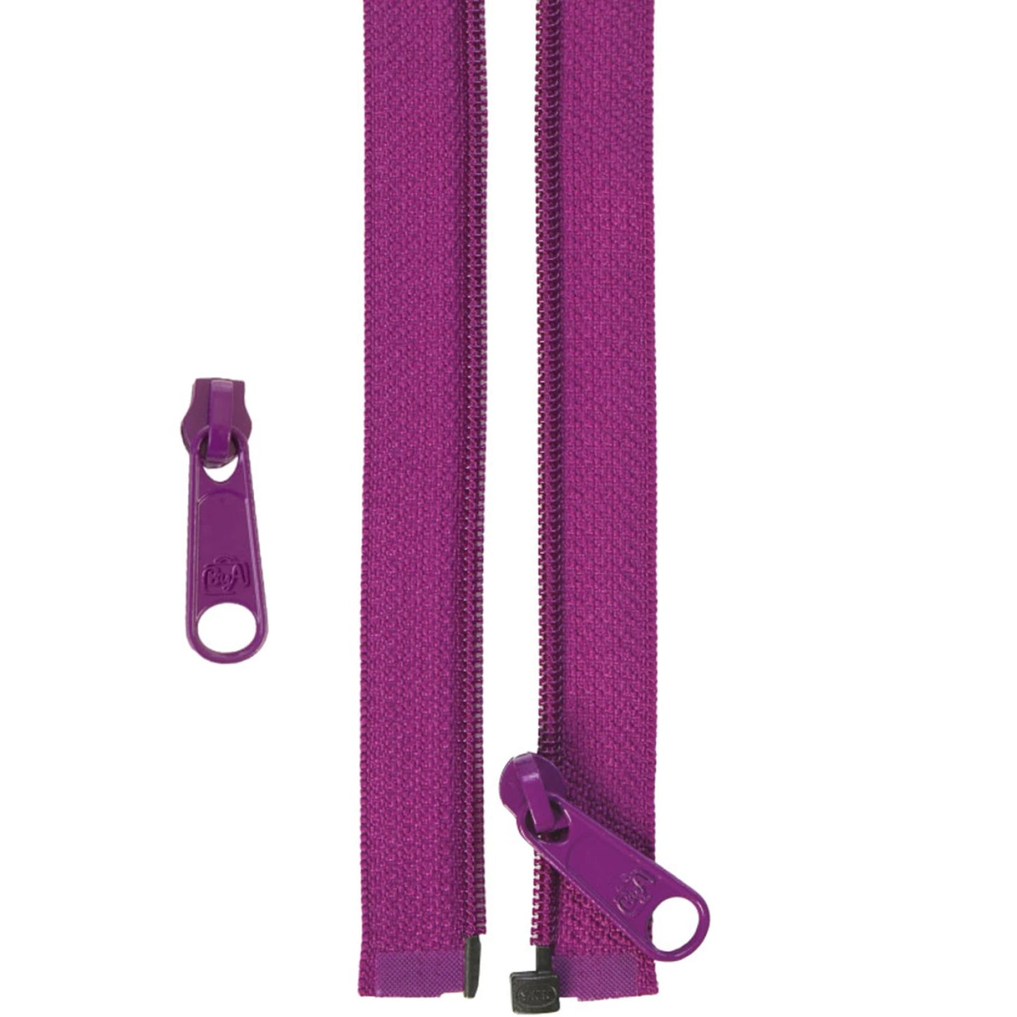 ByAnnie's 50 inch Separating Zipper and Extra Slide is a great addition to your sewing arsenal.
The zipper is perfect for coats, garments, specialty bag construction, home decor and anywhere that a separating zipper is needed.
PLUS, with the included extra slide, you can use any remaining zipper tape for another project to match your outfit.
