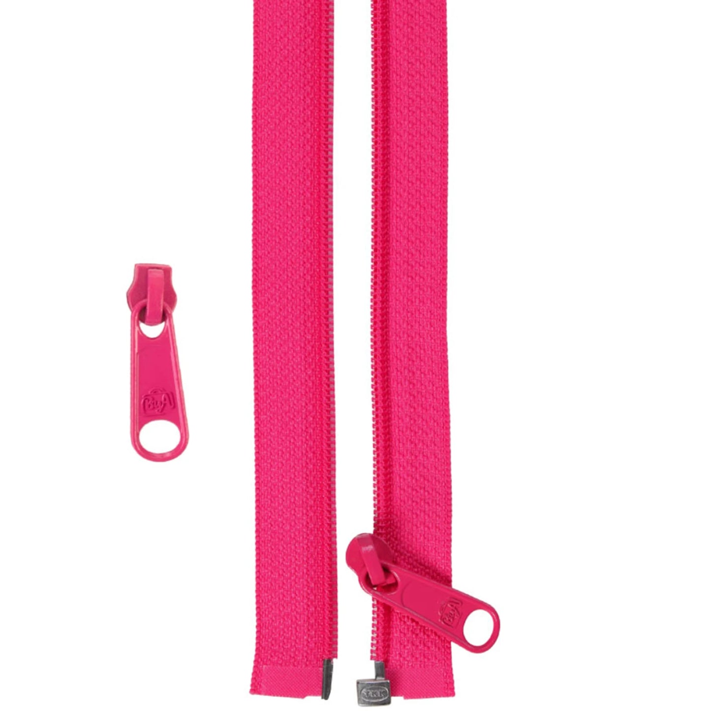 ByAnnie's 50 inch Separating Zipper and Extra Slide is a great addition to your sewing arsenal.
The zipper is perfect for coats, garments, specialty bag construction, home decor and anywhere that a separating zipper is needed.
PLUS, with the included extra slide, you can use any remaining zipper tape for another project to match your outfit.