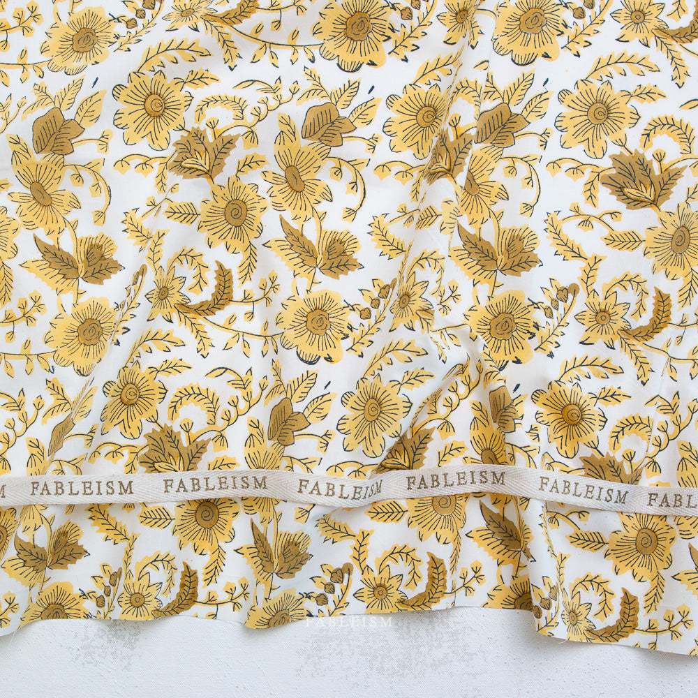 Manufacturer: Fableism
Designer: Fableism
Collection: Indian Block Prints: Cottage
Print Name: Country Floral in Yellow
Material: 100% Cotton
Weight: Quilting
SKU: BPCT-08-CTY-YELLOW
Width: 44 inches