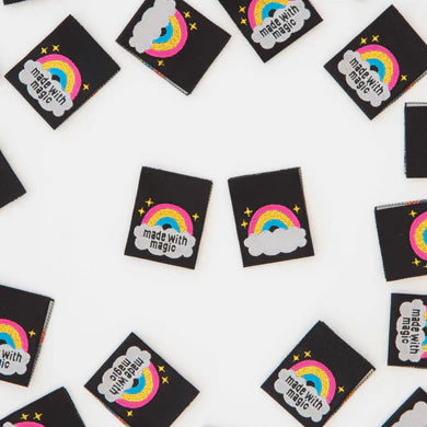 Add a bit of whimsy to your sewing projects with our Made with Magic Woven Labels. Each label is double-sided, featuring a vibrant rainbow design and metallic gold details. Bring joy to your creations and add a touch of magic with these high-quality labels. Perfect for any sewing project.
Sold in packs of 8 labels
100% polyester manufactured ethically in China and are OEKO-TEX Standard 100 certified