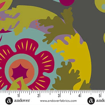 PREORDER || Andover Fabrics - Alison Glass - Redwood 108s - Mural in Charcoal 108" WIDEBACK - SEPTEMBER 2026