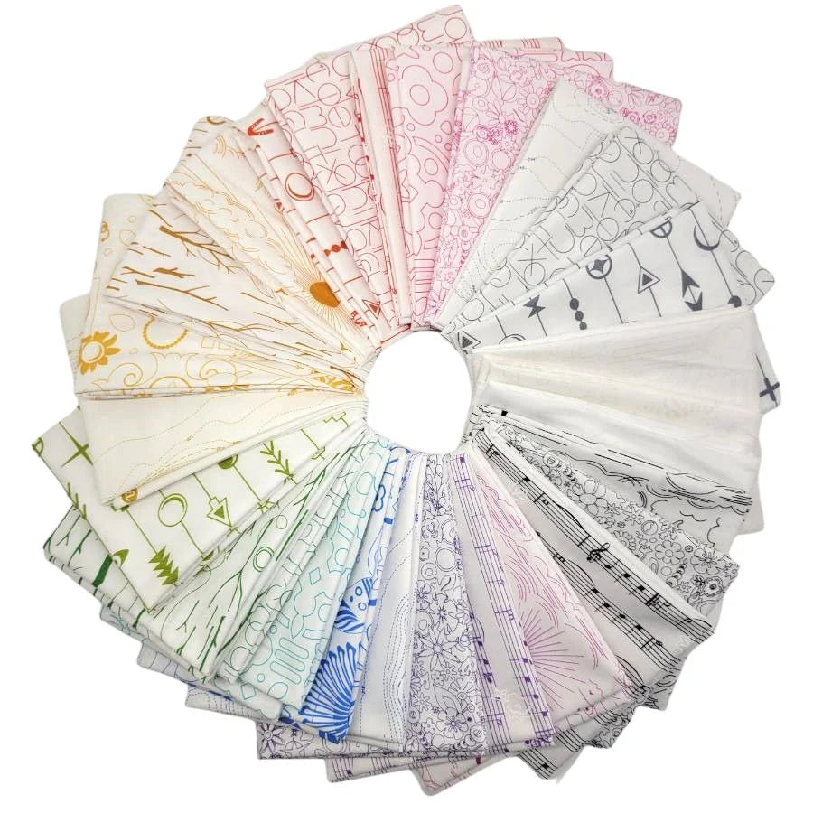 This FAT QUARTER BUNDLE contains 27 quilting cotton prints from Sun Print Whisper by Alison Glass for Andover Fabrics
Manufacturer: Andover Fabrics
Designer: Alison Glass
Collection: Sun Print Whisper
Material: 100% Cotton
Weight: Quilting