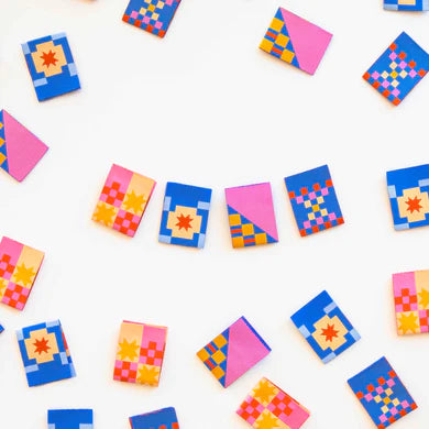 Then Came June X Sarah Hearts Collaboration
These bright and colorful labels were created in partnership with modern quilter Then Came June and are perfect for sewing into quilt bindings, apparel, and more. Each multipack contains 2 of each quilt block designs. These polyester woven labels are soft to the touch, fully washable, and can handle the heat of the dryer.
Sold in packs of 8 labels, 2 of each color way
Manufactured ethically in China and are OEKO-TEX Standard 100 certified