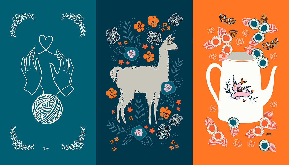 This listing is for one (1) panel. Panel measures 24" x 44" Manufacturer: Ruby Star Society Designer: Sarah Watts Collection: Purl Print Name: Purl Panel in Teal Material: 100% Cotton Weight: Quilting SKU: RS2029-13 Width: 44 inches