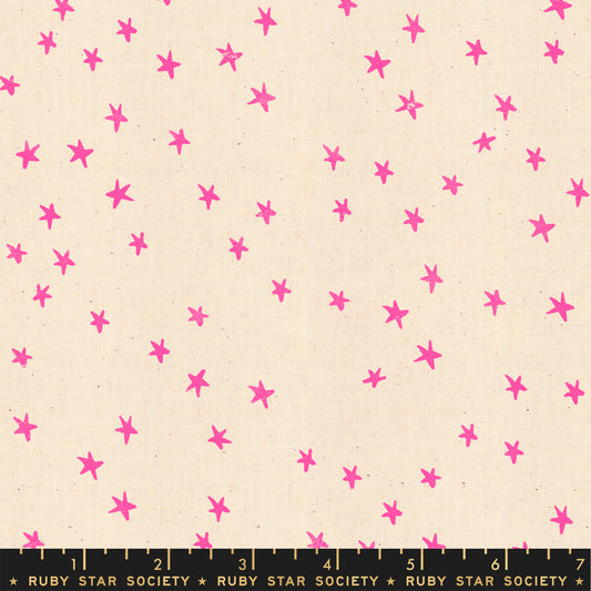 Manufacturer: Ruby Star Society Designer: Alexia Abegg Collection: Starry Print Name: Neon Pink Material: 100% Cotton  Weight: Quilting  SKU: RS4109-36 Width: 44 inches