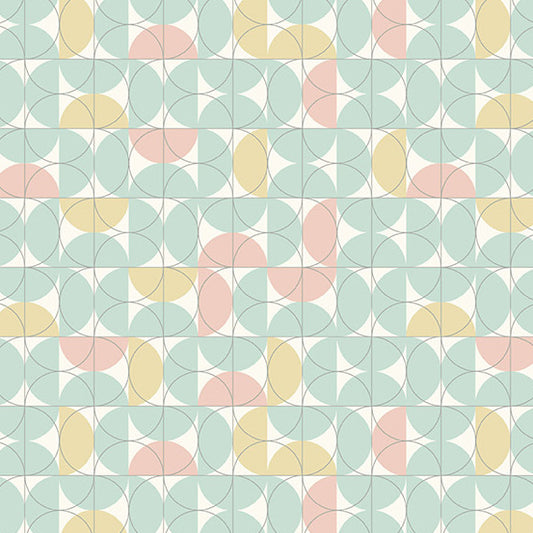 Manufacturer: Andover Fabrics Designer: Libs Elliott Collection: Rancho Relaxo Print Name: Keyline in Sea Glass Material: 100% Cotton Weight: Quilting  SKU: A-744-T Width: 44 inches