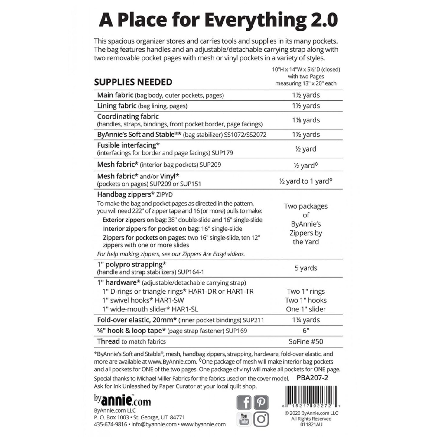 By Annie - A Place for Everything 2.0 PATTERN