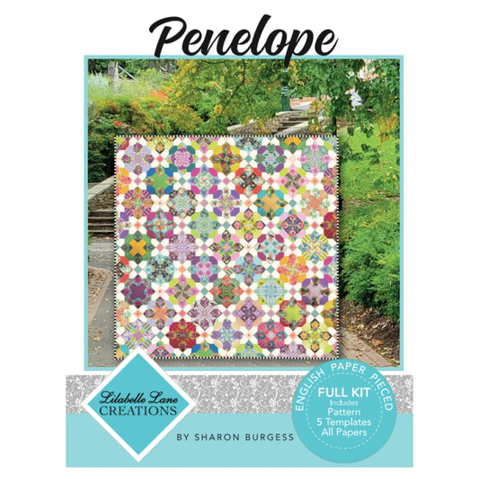 Allow me to introduce Penelope, the awesomely bold, fun and quirky big sister of the ever-popular Prudence Quilt, also by Lilabelle Lane Creations.  Penelope is designed to be as individual as her maker with gorgeous 11" finished blocks (at the widest point that will showcase the bright and fun style prints that we all love from Tula Pink.  Penelope will encourage you to explore your fabric, play with some fussy cutting, have fun and enjoy your slow stitching journey.