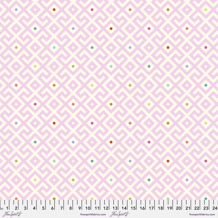 Manufacturer: FreeSpirit Fabrics Designer: Tula Pink Collection: Moon Garden Print Name: Mam Geo WIDEBACK Material: 100% Cotton  Weight: Quilting  SKU: QBTP010.DAWN Width: 108 inches