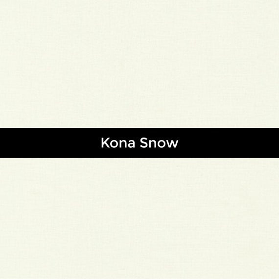 Manufacturer: Robert Kaufman Designer: Robert Kaufman Fabrics Collection: Kona Cotton Solids Print Name: Snow Material: 100% Cotton Weight: Quilting SKU: K001-1339 Width: 44 inches